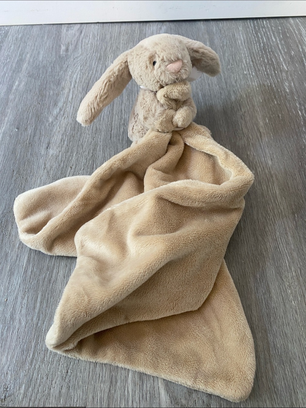 Jellycat Plush Bunny Lovey in Beige and Cream